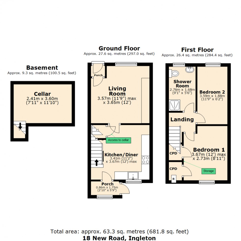 Floorplan for 18 New Road, Ingleton