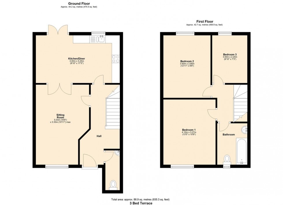 Floorplan for 9 Ellerington Close, Ingleton