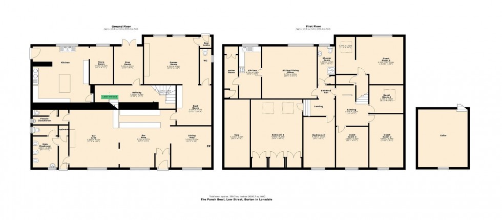 Floorplan for The Punch Bowl, Burton In Lonsdale