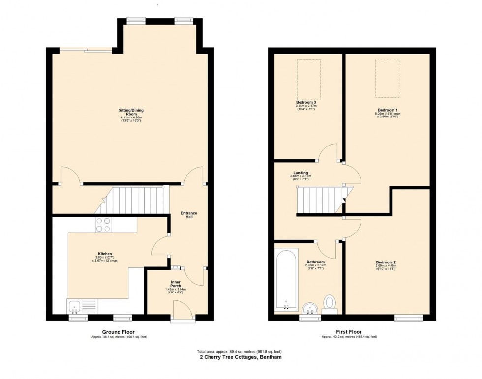 Floorplan for 2 Cherry Tree Cottages