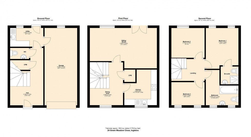 Floorplan for 24 Green Meadow Close, Ingleton