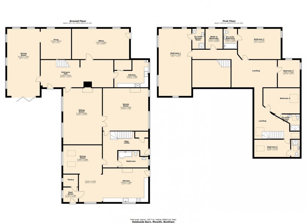 Floorplan for Halsteads Barn, Mewith, Bentham.