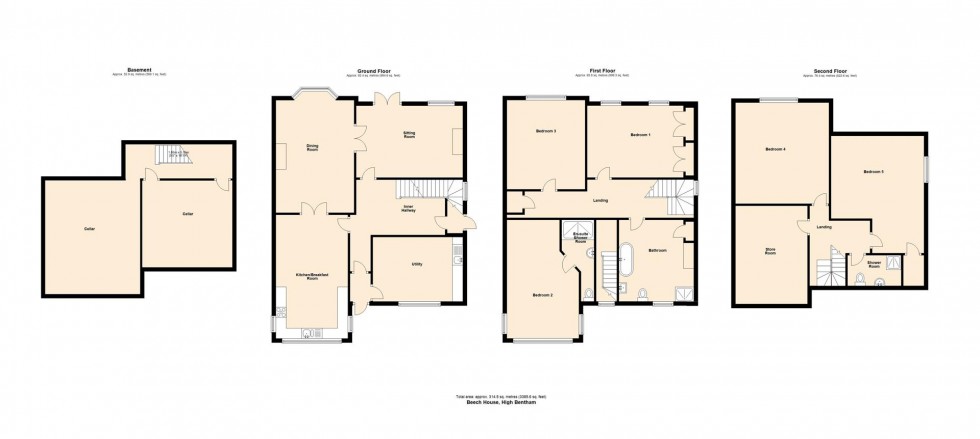 Floorplan for Beech House, Bentham