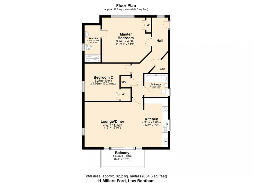 Floorplan for 11 Millers Ford, Low Bentham