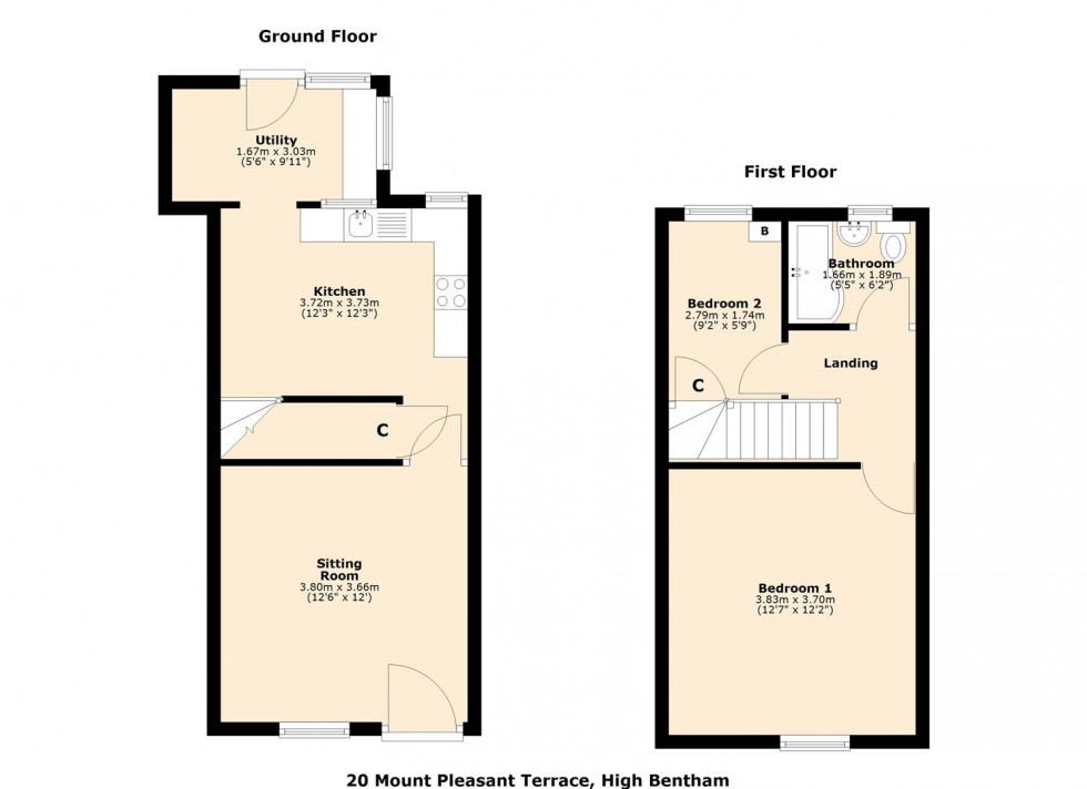 Floorplan for 20 Mount Pleasant Terrace, Bentham