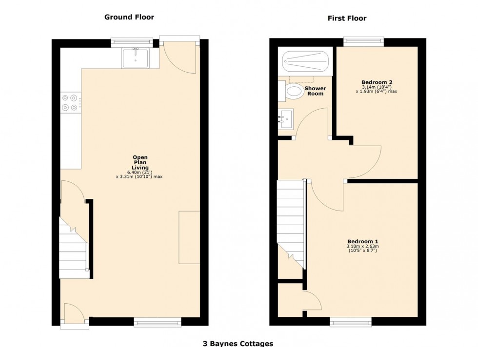 Floorplan for 3 Baynes Cottages, Low Bentham