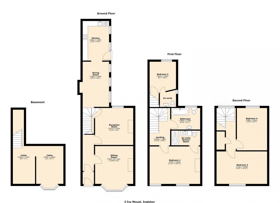 Floorplan for 3 Ivy Mount, Ingleton