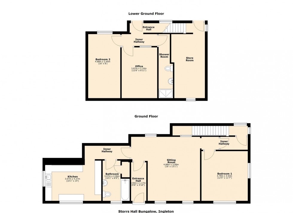 Floorplan for Storrs Hall Bungalow, Ingleton
