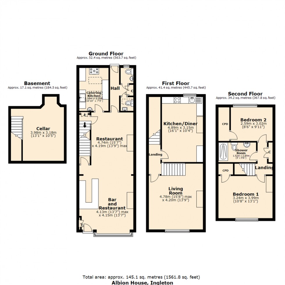 Floorplan for Albion House, Ingleton