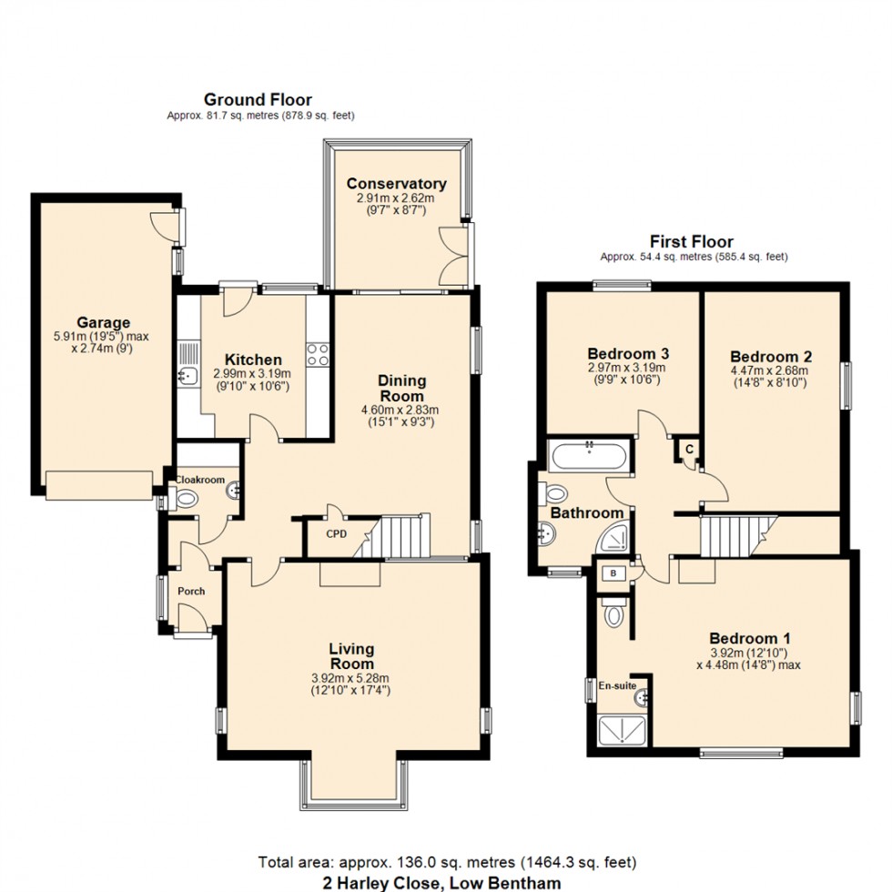 Floorplan for 2 Harley Close, Low Bentham