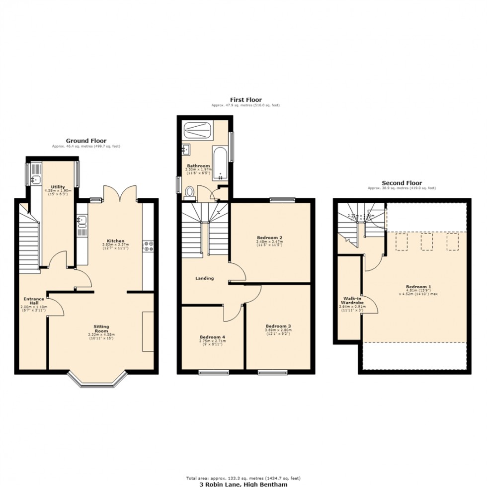 Floorplan for Springfield House, High Bentham