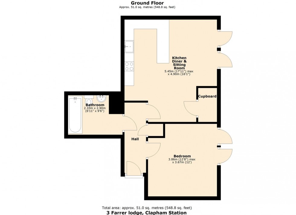 Floorplan for Farrer Lodge, Clapham Station