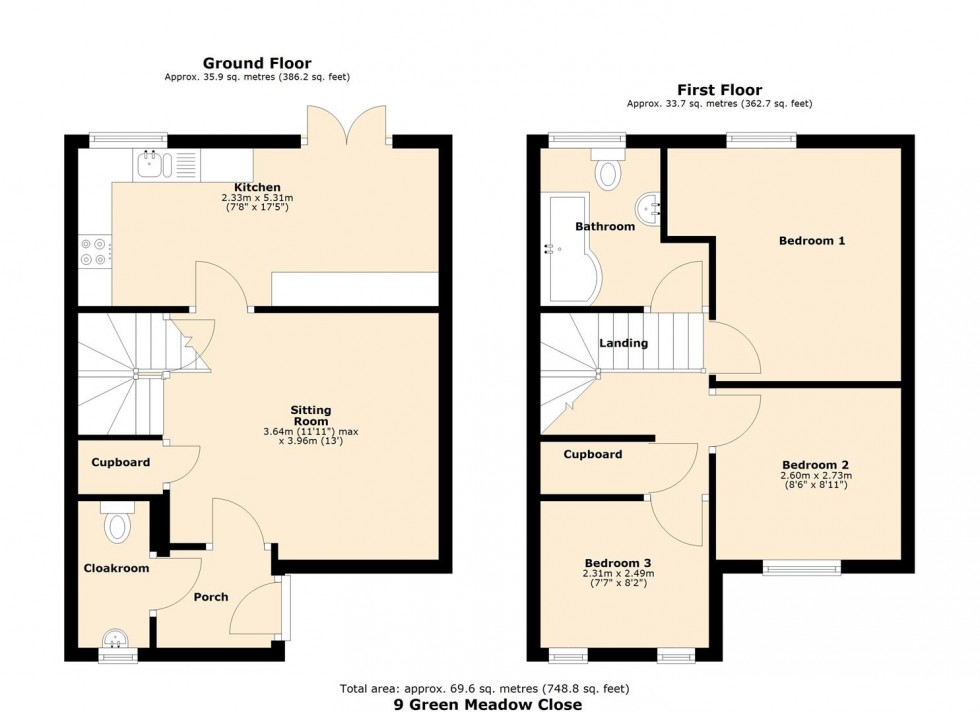 Floorplan for Green Meadow Close, Ingleton