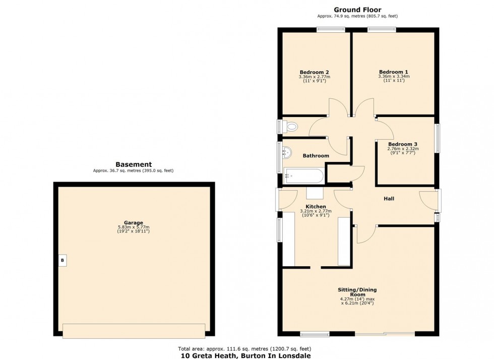 Floorplan for Greta Heath, Burton In Lonsdale