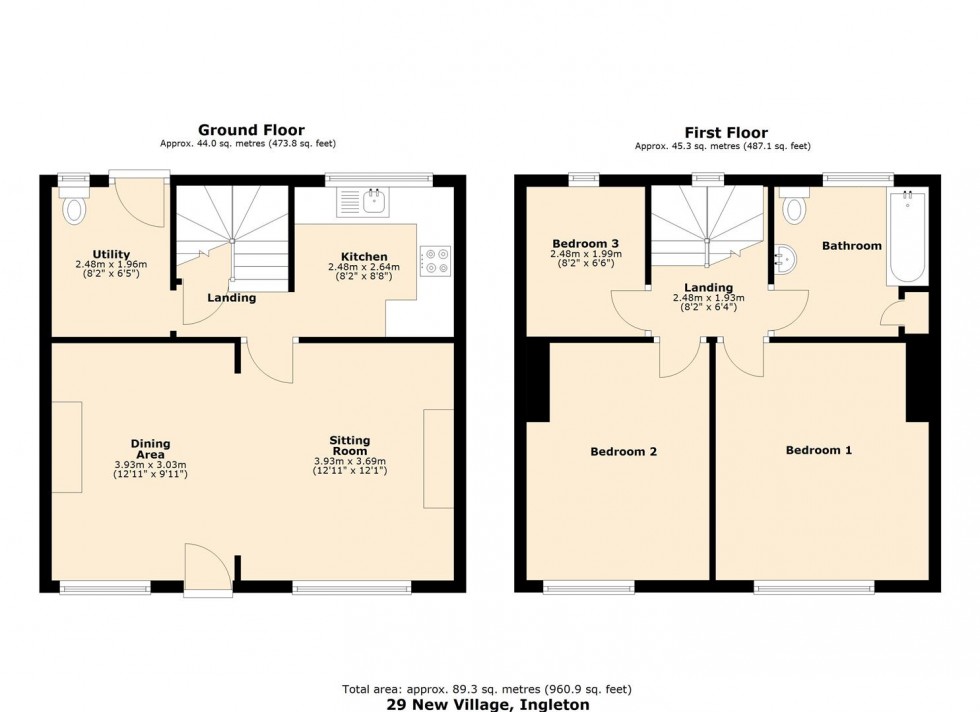 Floorplan for New Village, Ingleton