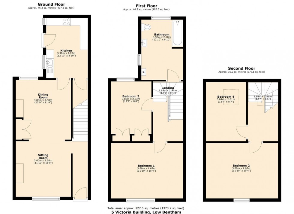 Floorplan for Victoria Buildings, Low Bentham