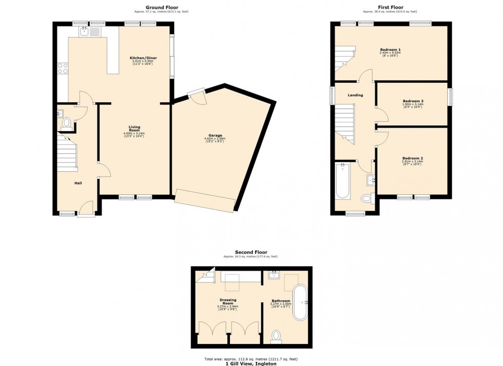 Floorplan for 1 Gill View, Ingleton