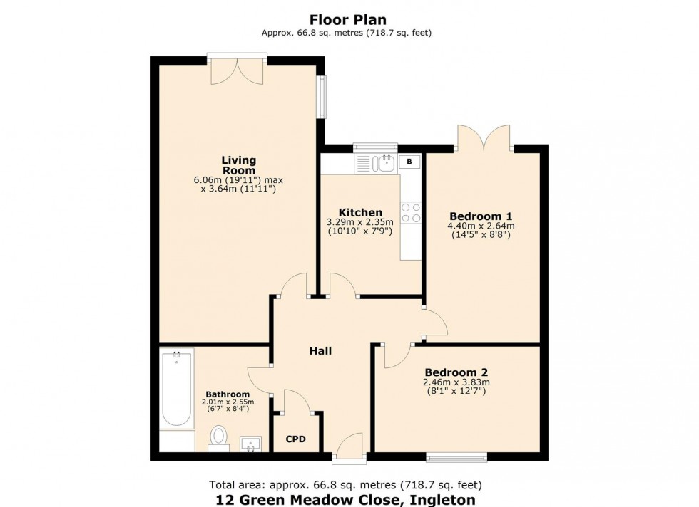 Floorplan for 12 Green Meadow Close, Ingleton