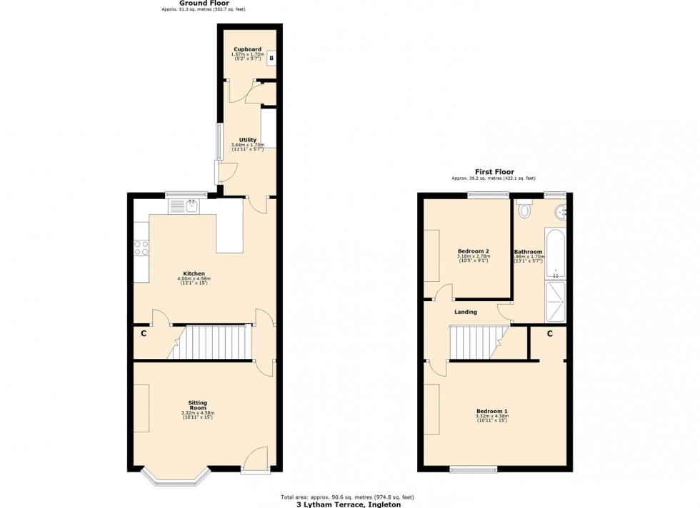 Floorplan for 3 Lytham Terrace, Ingleton