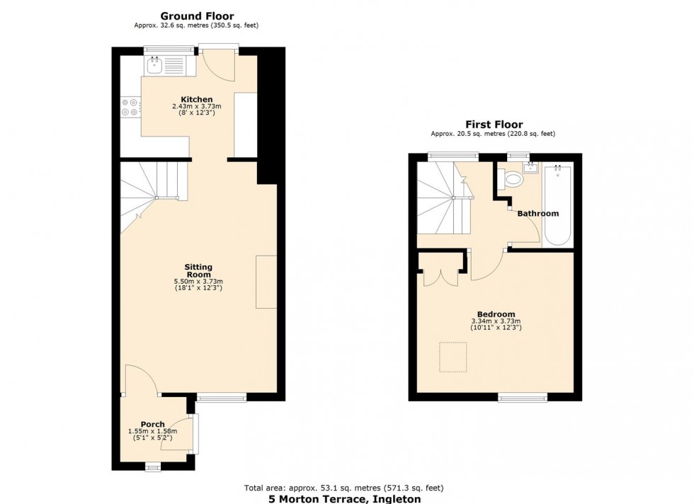 Floorplan for Morton Terrace, Ingleton