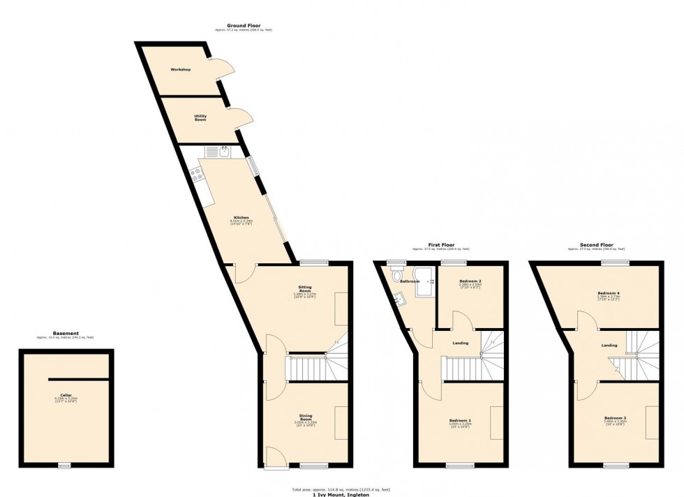 Floorplan for 1 Ivy Mount, Ingleton