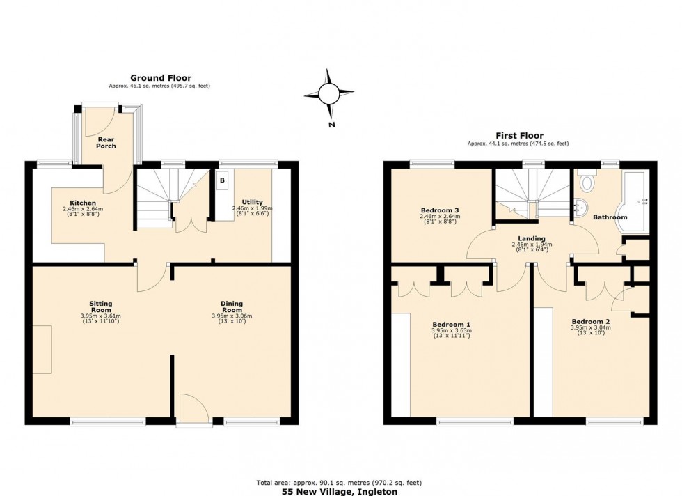 Floorplan for 55 New Village, Ingleton