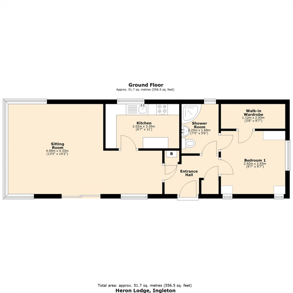 Floorplan for Heron Lodge, Ingleton