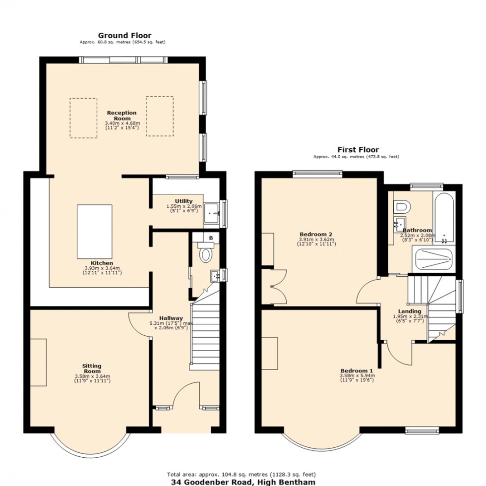 Floorplan for 34 Goodenber Road, High Bentham