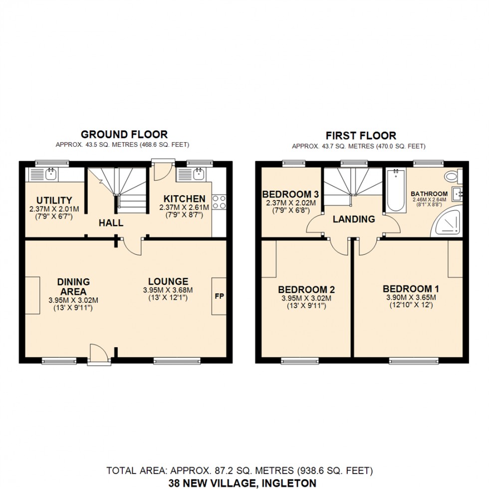 Floorplan for 38 New Village, Ingleton