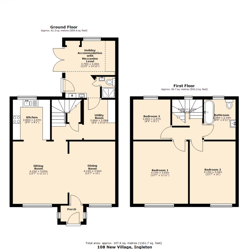 Floorplan for New Village, Ingleton, Carnforth
