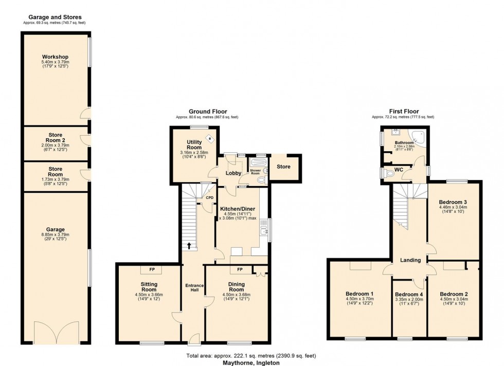 Floorplan for Maythorne, Ingleton