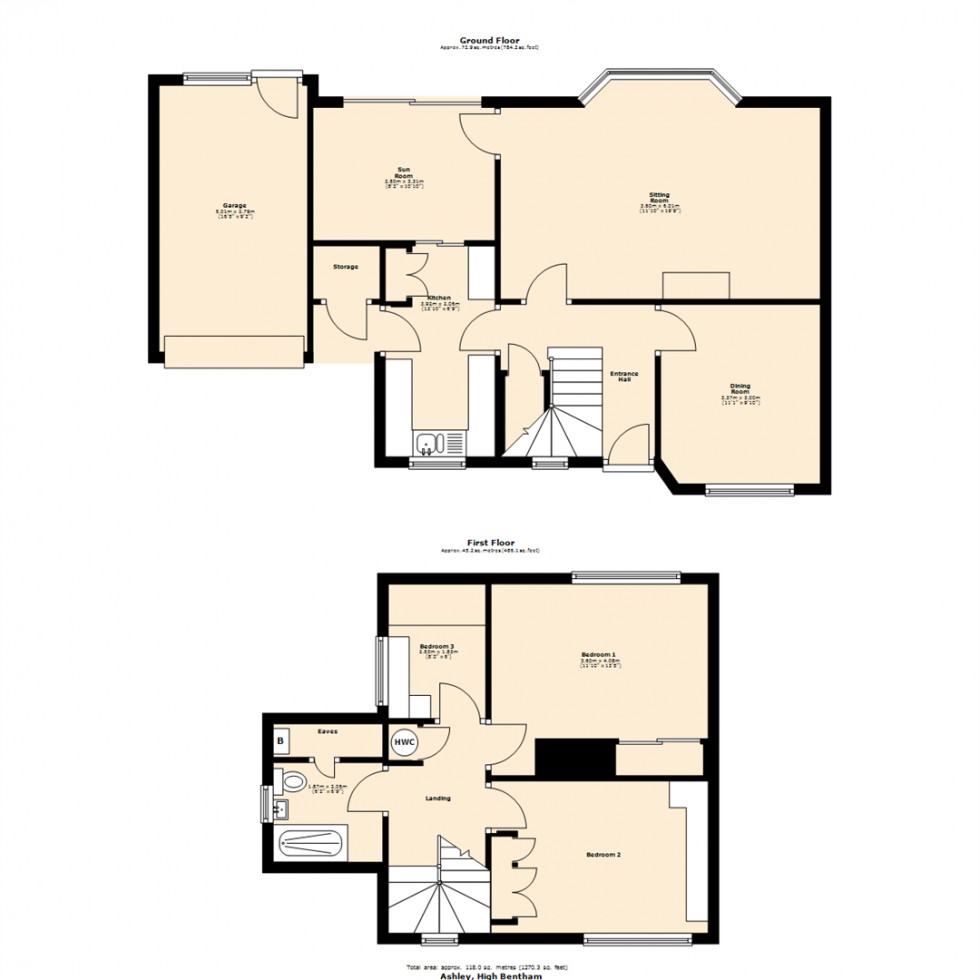 Floorplan for Ashley, Low Bentham Road