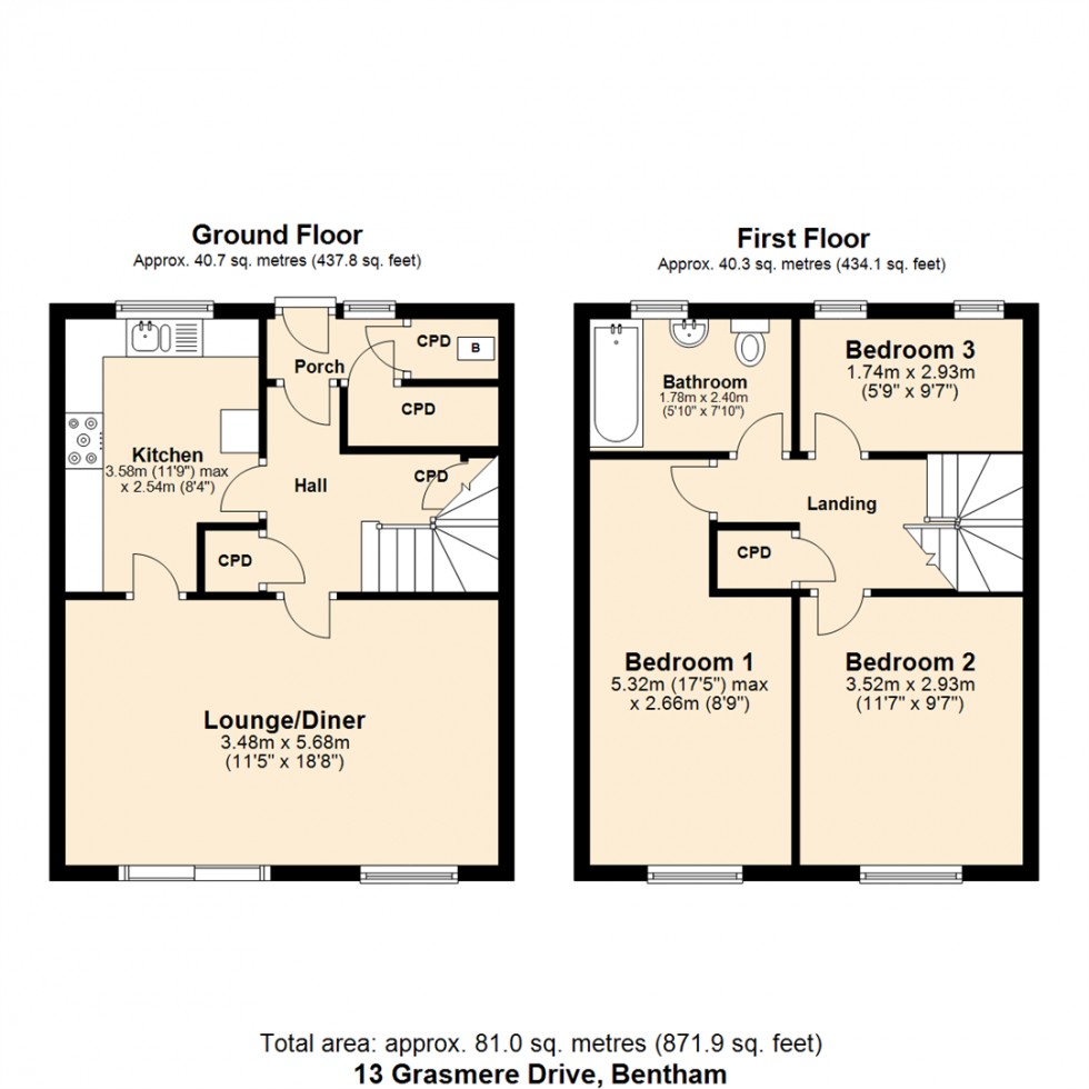 Floorplan for 13 Grasmere Drive, Bentham