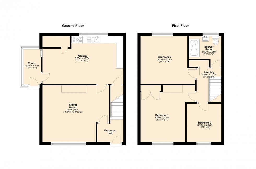 Floorplan for 1 Hillside Road, Low Bentham