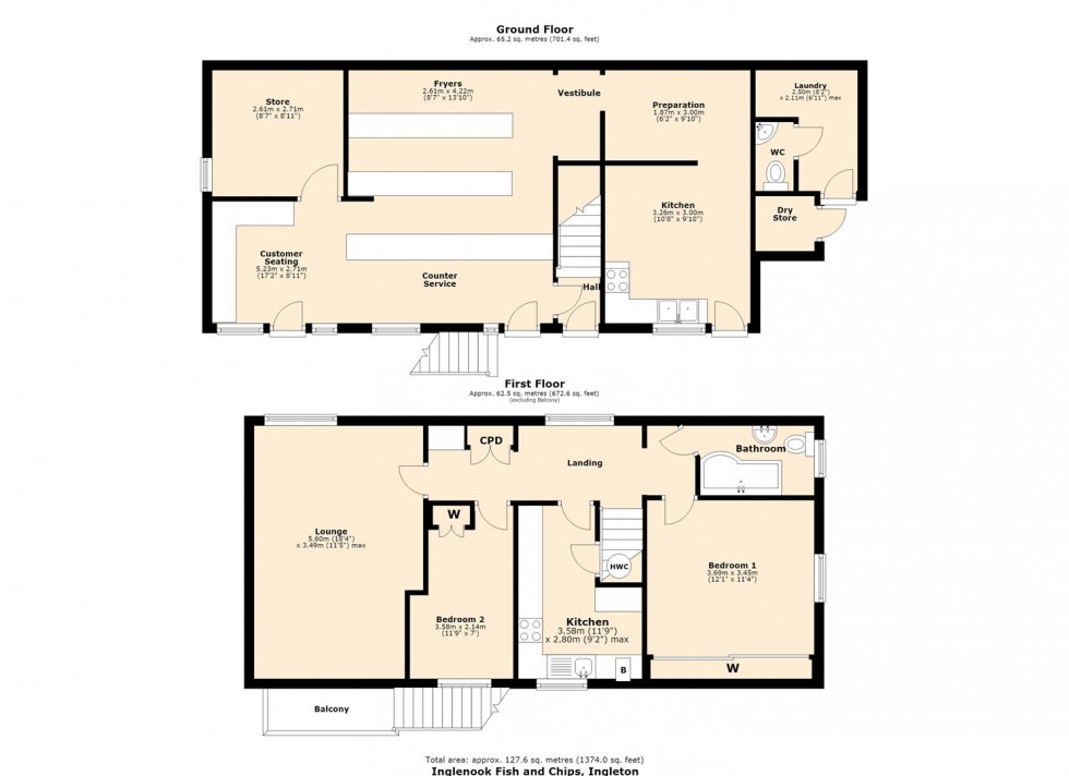 Floorplan for Ingleton Chippy, Ingleton