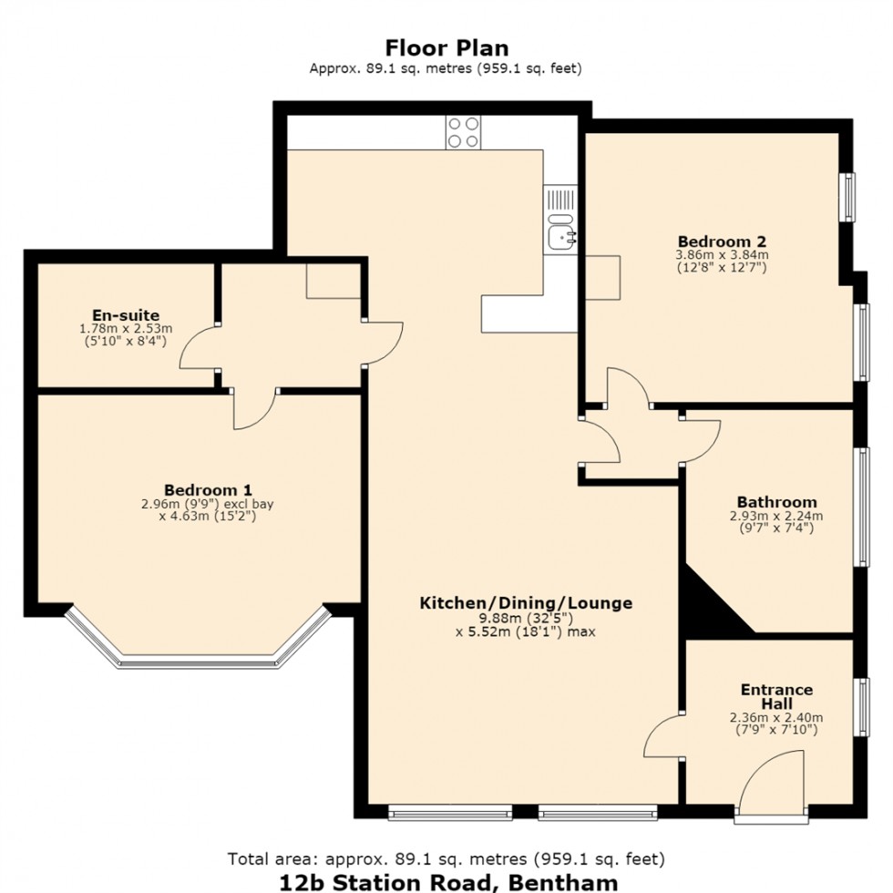 Floorplan for 12b Station Road, Bentham